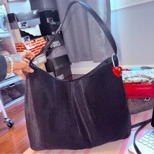 PrettyLittleThing Black Hobo Bag with Heart Charm